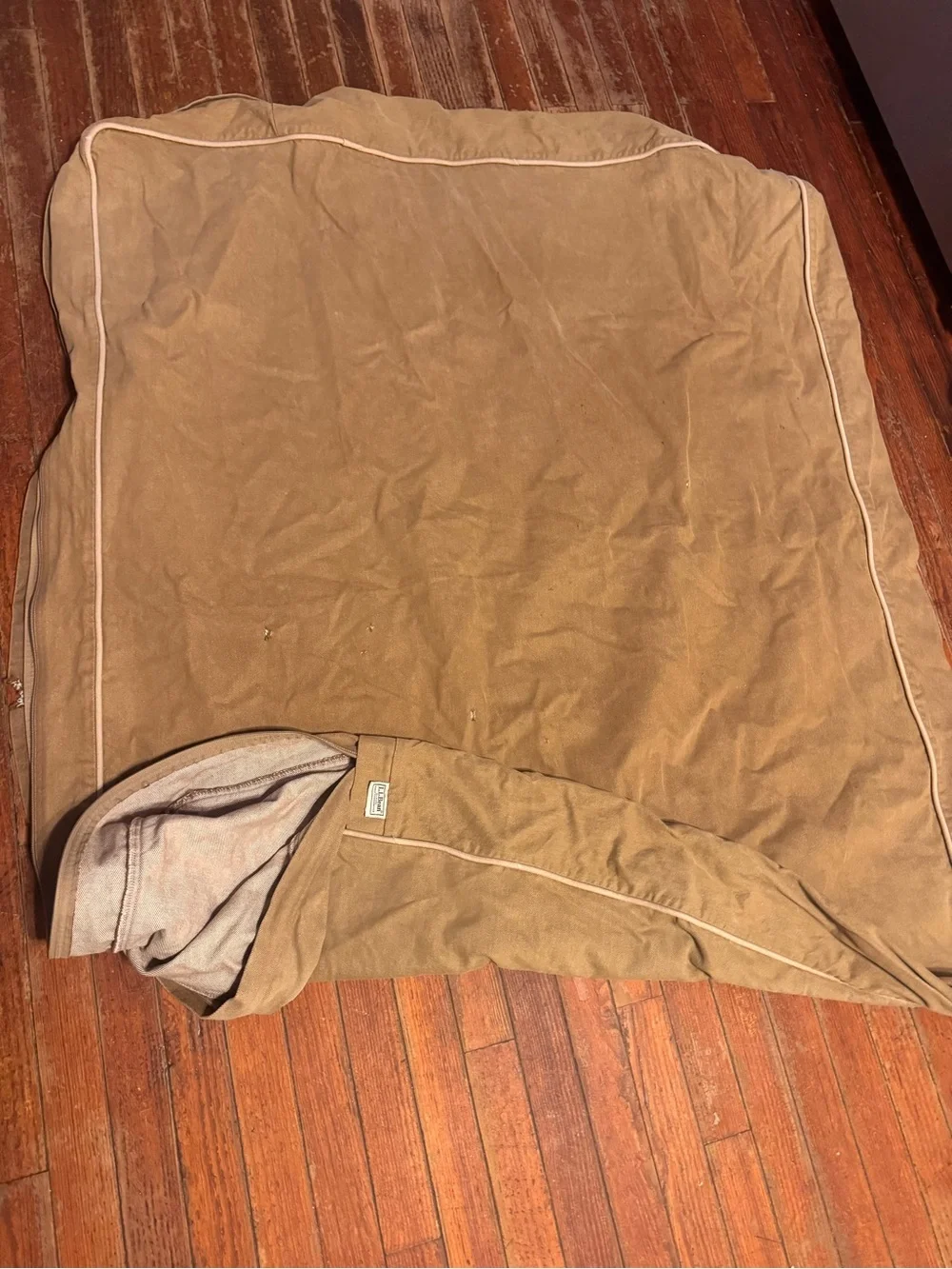 The L.L.Bean tan canvas and denim pet Cover heavy-duty, cotton-blend size XL